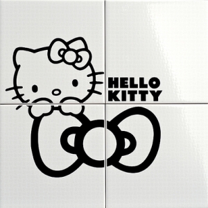 Нажмите чтобы увеличить изображение плитки Панно Hello Kitty Classic Cucu Black CP A/4
