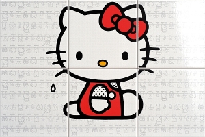 Нажмите чтобы увеличить изображение плитки Панно Hello Kitty Laundry Red CP A/6 PZ.