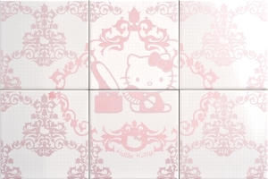 Нажмите чтобы увеличить изображение плитки Панно Hello Kitty Damask Beauty Pink CP A/6